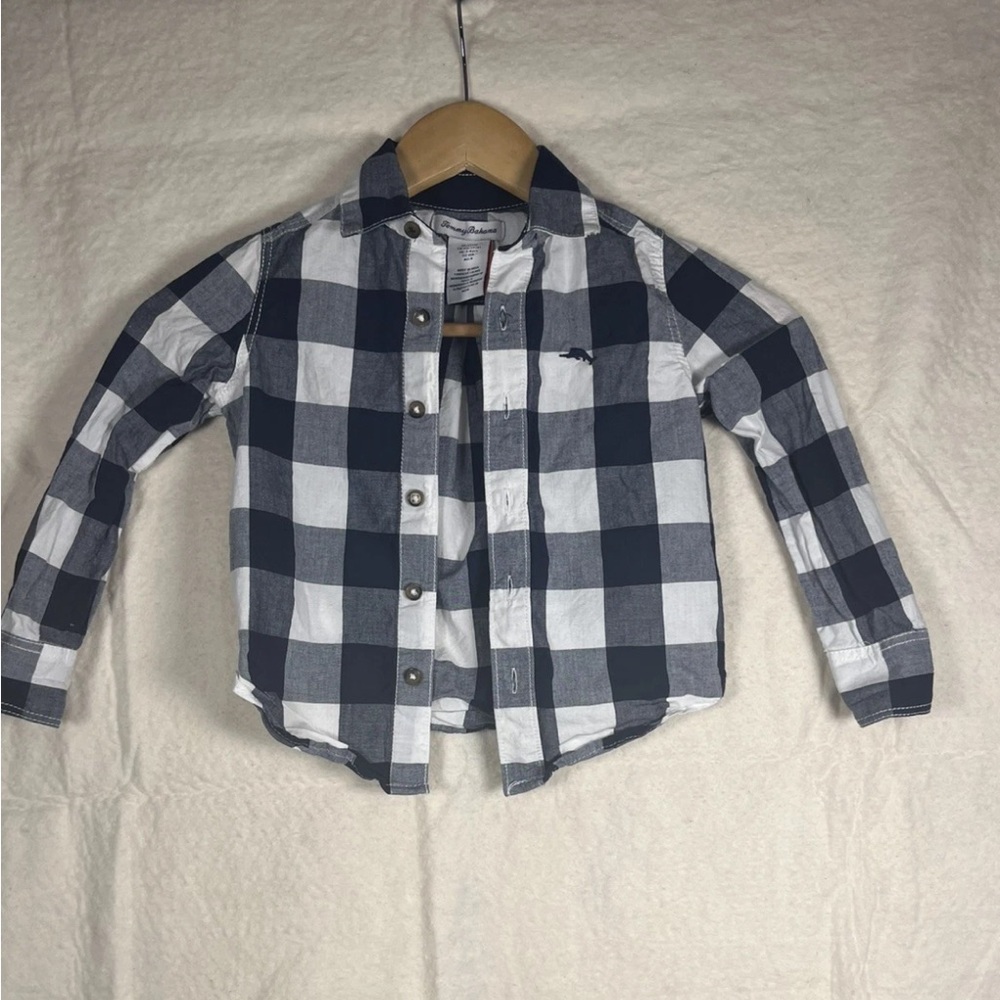 Tommy Bahama Boys Navy & White Check Button-Up Shirt